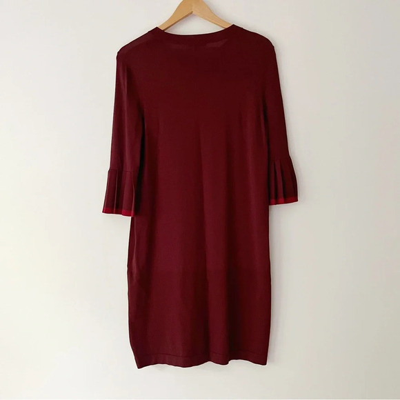 COS Burgundy Dress with Bell Sleeves - Picture 8 of 8